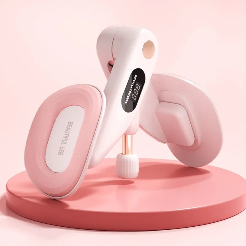 Grey pelvic floor muscle trainer with electronic display and resistance spring mechanism