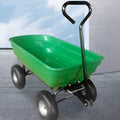 Green four-wheel plastic dump truck model TC2145 with steel PP construction and dump bed