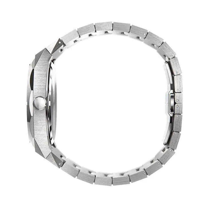Stainless steel men's waterproof watch with 42mm dial and butterfly buckle