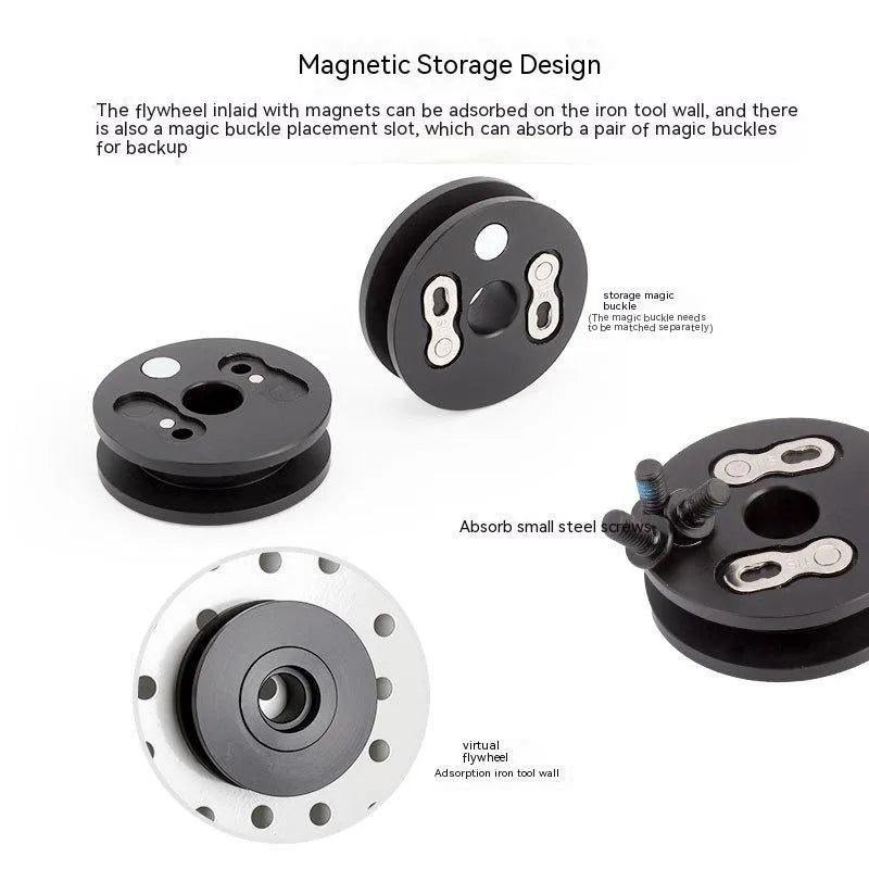 Aluminium bicycle chain holder tool with three format versions for workshop maintenance