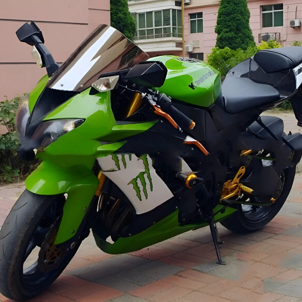 Blue and brown motorcycle windscreen for Kawasaki ZX-6R and ZX-10R models
