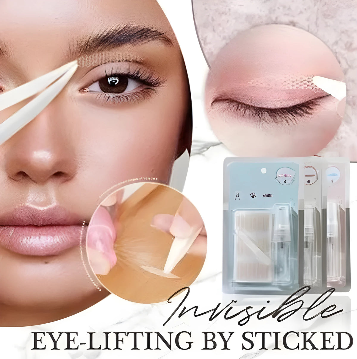 No glue eyelid sticker set in three colour classifications S M L with non-woven fabric construction