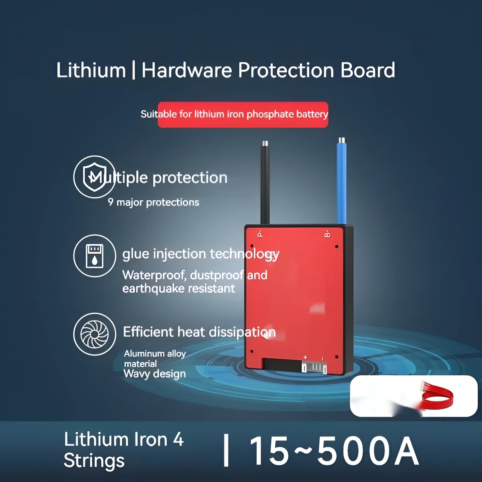Dali Lithium Iron Phosphate 4S 12V Battery Protection Board with aluminium heat sink
