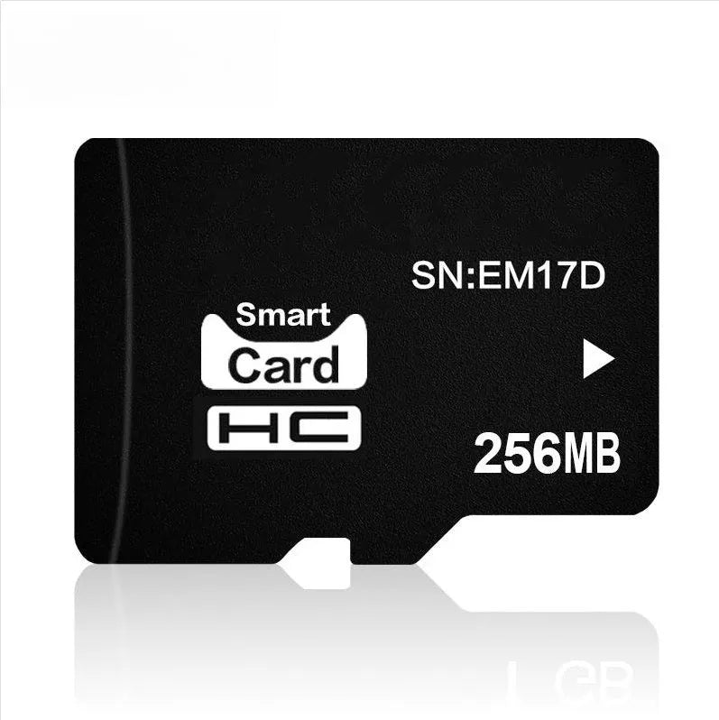A single 256MB TF series memory card with dimensions 11mm by 15mm by 1mm.