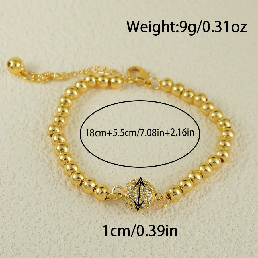 Women's heart-shaped copper bracelet with zircon stones in Arabic style design