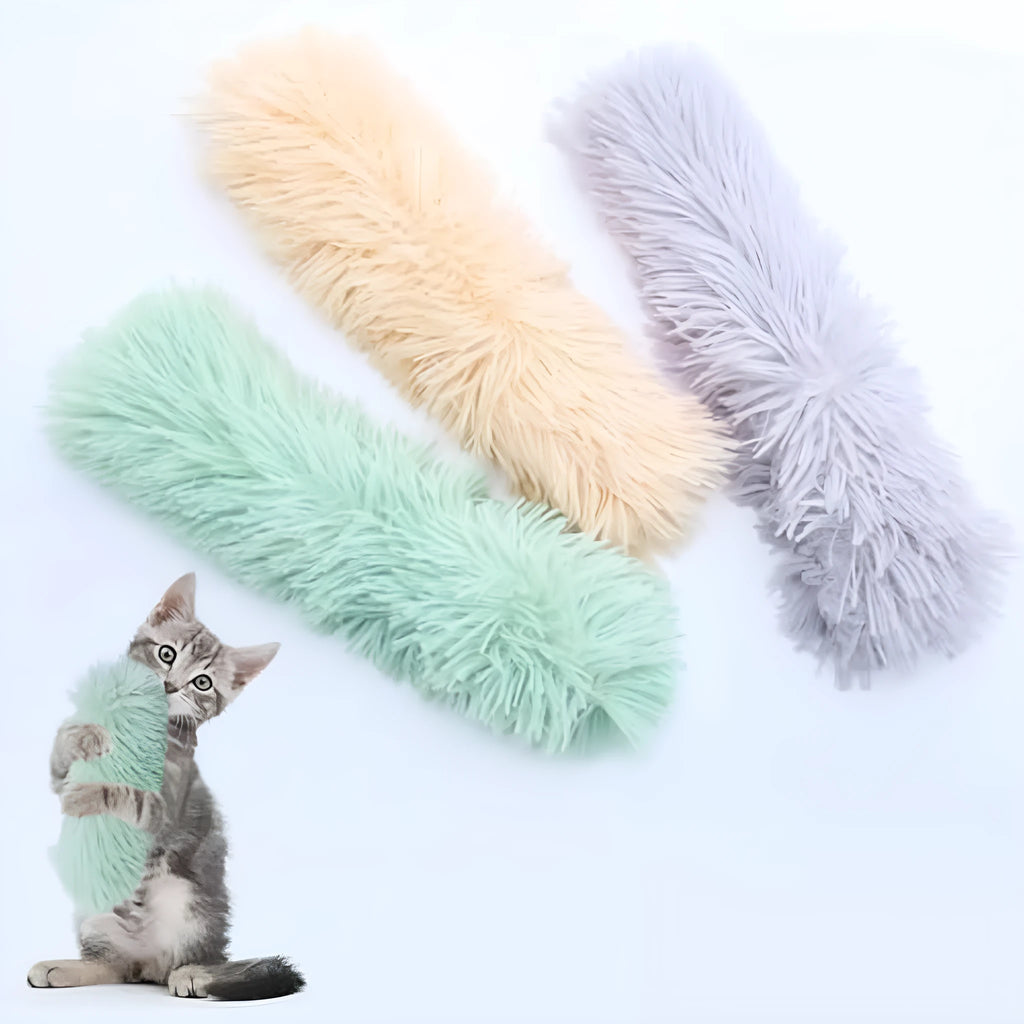 Interactive plush cat toy with crinkle sound and natural catnip filling in assorted colours