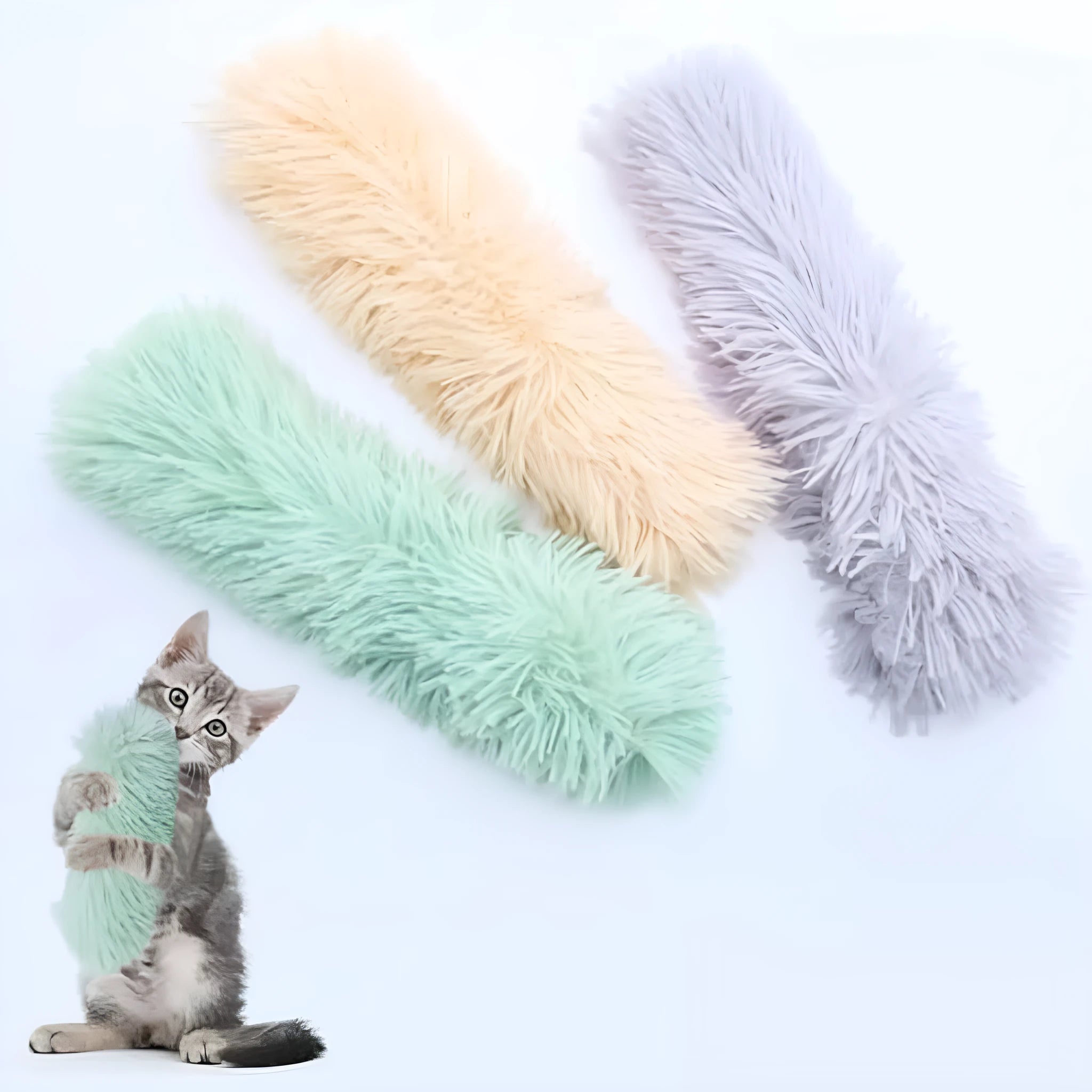 Interactive plush cat toy with crinkle sound and natural catnip filling in assorted colours