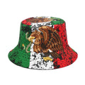 Retro bucket hat with eagle pattern design in medium size fitting 56-58cm head circumference