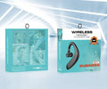 Single ear wireless Bluetooth headset in black or blue colour with 180-degree rotation design