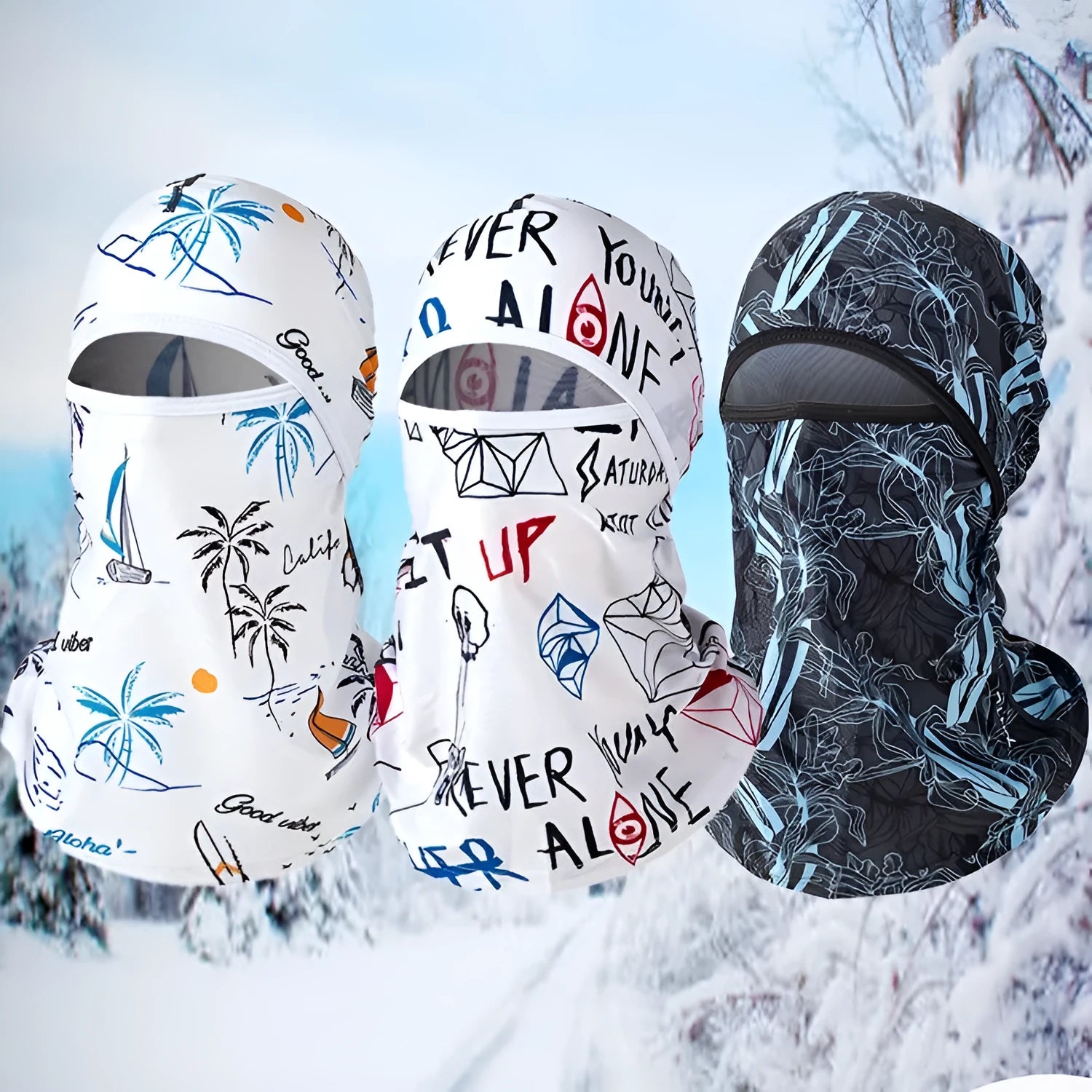 Cotton motorcycle head cover with street pattern and included gloves for riding protection