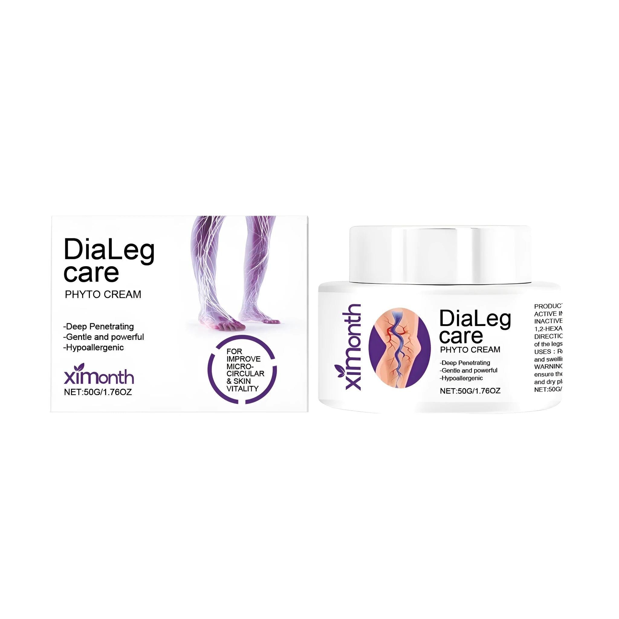 A single 50g tube of varicose vein care cream with mint and shea butter ingredients.