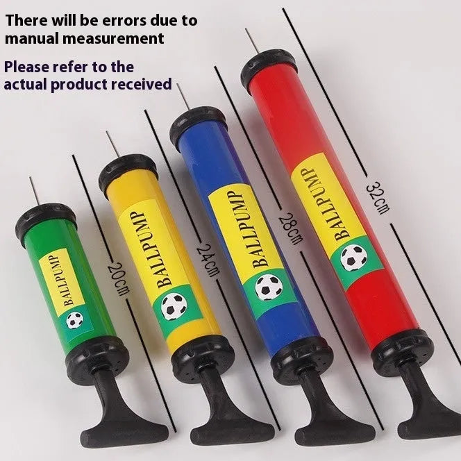 Mixed colour plastic manual hand pump for inflating sports balls and balloons
