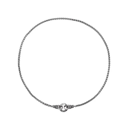 Delicate S925 sterling silver clavicle necklace with a small pendant on a fine chain.