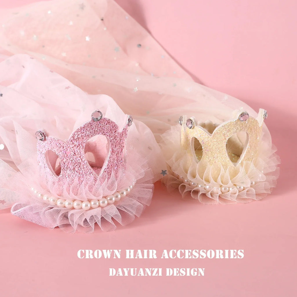 Pet wedding princess crown headdress for cats with cotton polyester construction and veil options