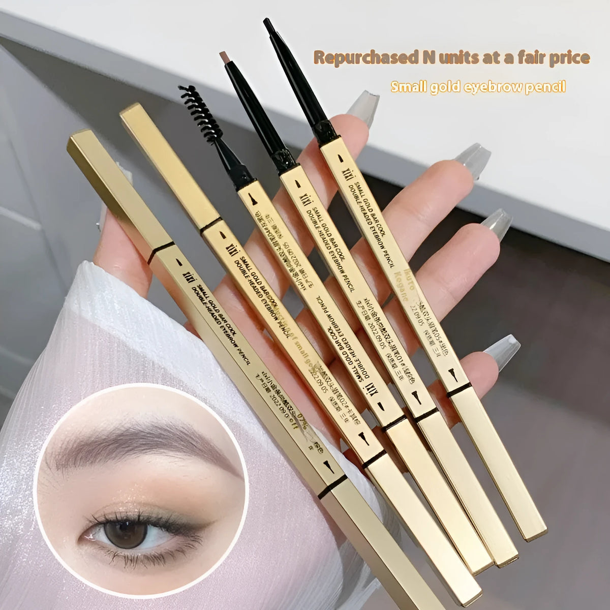 Ultra-fine eyebrow pencil with built-in brush in five colour shades