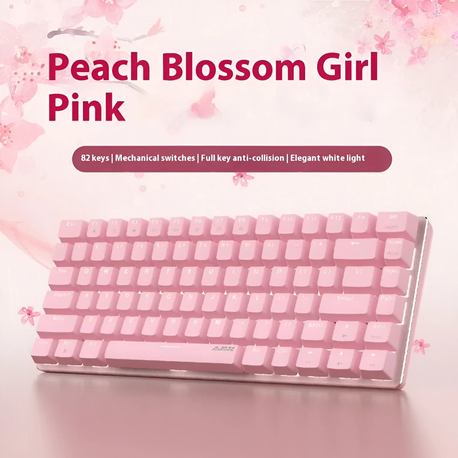 82-key mechanical keyboard with white backlight and metal casing