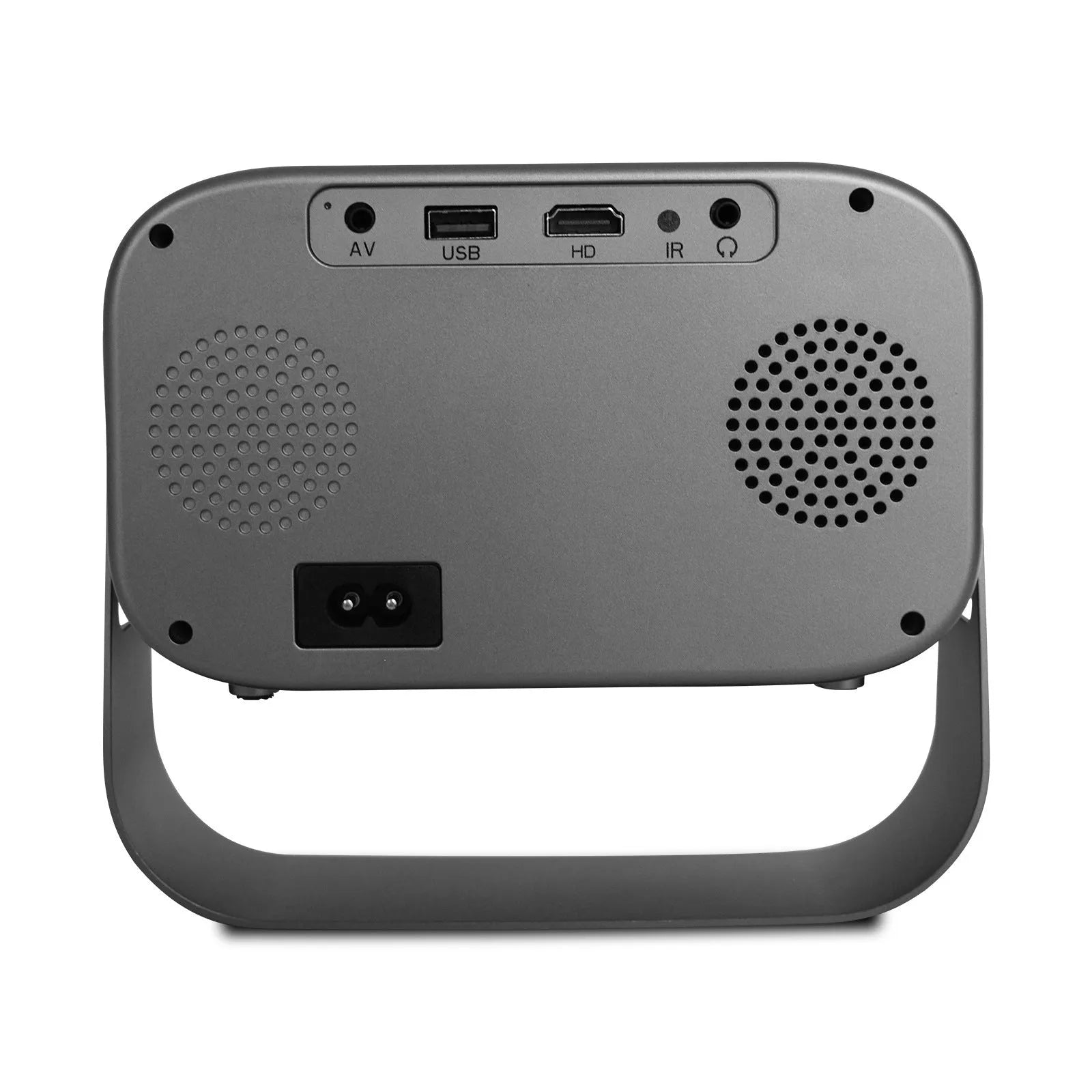Black HD smart portable projector with remote control for home office use
