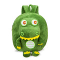 Dinosaur plush backpack with soft handle and embroidery details in children's backpack style