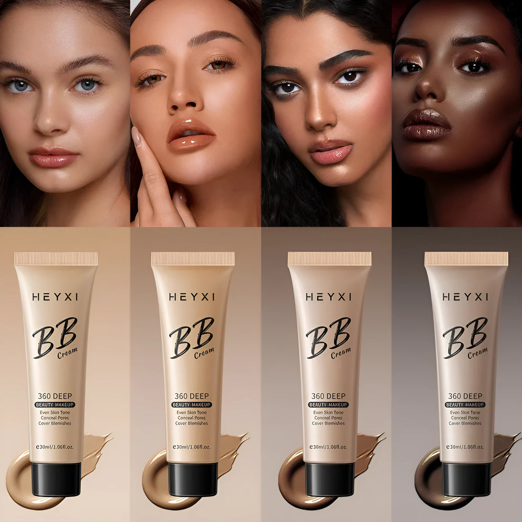 Waterproof sweat-proof BB cream in four colour shades for universal skin types
