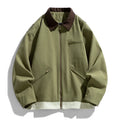 Men's Korean-style loose fit jacket with contrast colour lapels and side seam pockets