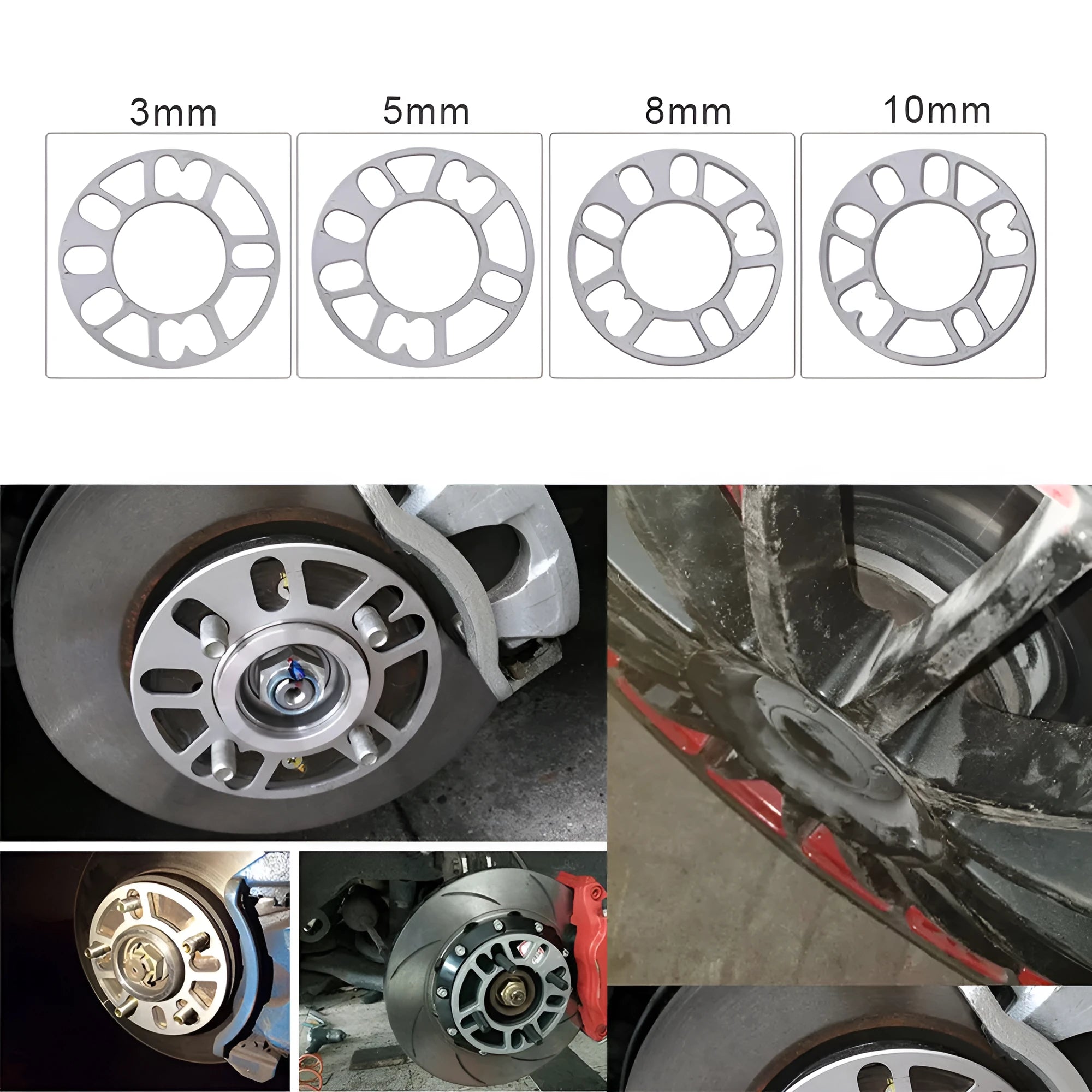 ET wheel spacer gasket for automotive hub modification in various thicknesses