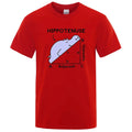 Loose fit cotton T-shirt with white 'Hippotenuse Opposite Adjacent' funny print, shown in Army Green colour.