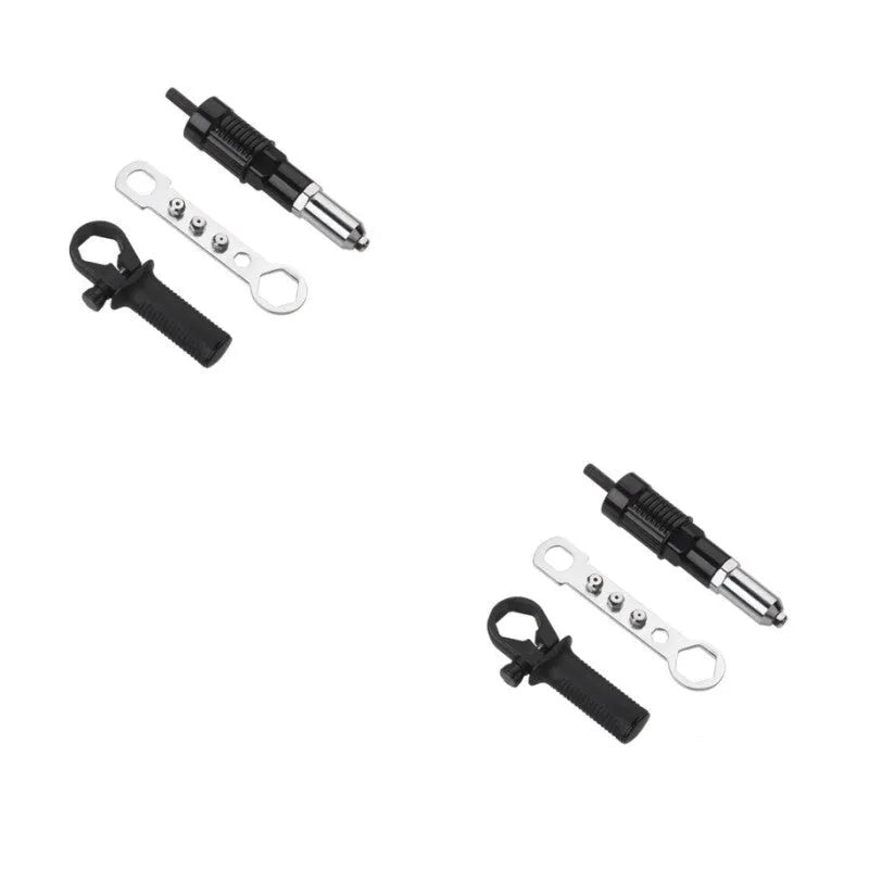 Black metal electric drill rivet gun attachment with 173mm length for aluminium and automotive applications
