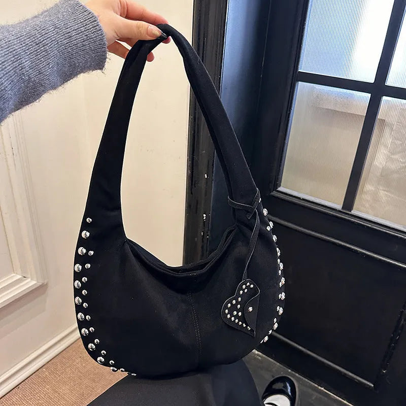 Soft plush casual tote handbag in retro style showing colour options including black, brown, green, red and coffee