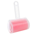 Blue reusable washable sticky lint roller with protective cover for removing pet hair.