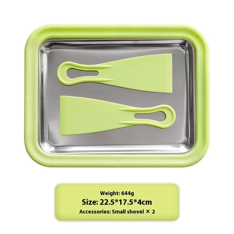 Manual fried yogurt machine for DIY ice cream making in green, pink, white, or rose red.