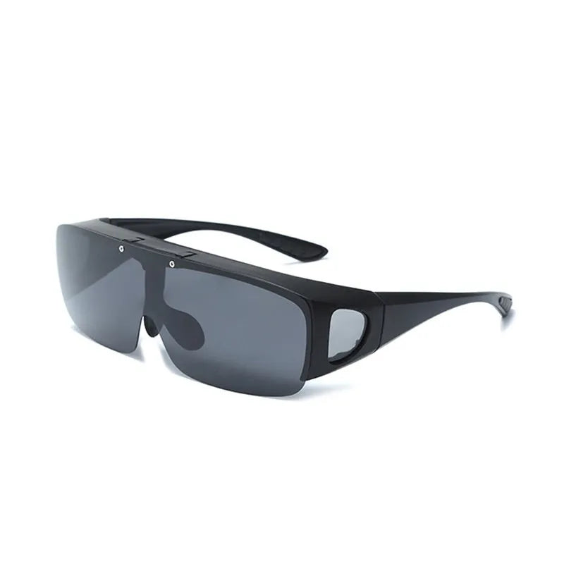 Polarised myopia sunglasses with multiple interchangeable coloured lenses for cycling and outdoor sports.