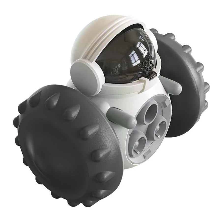 Dog treat tumbler puzzle toy with robot design in multiple colour options
