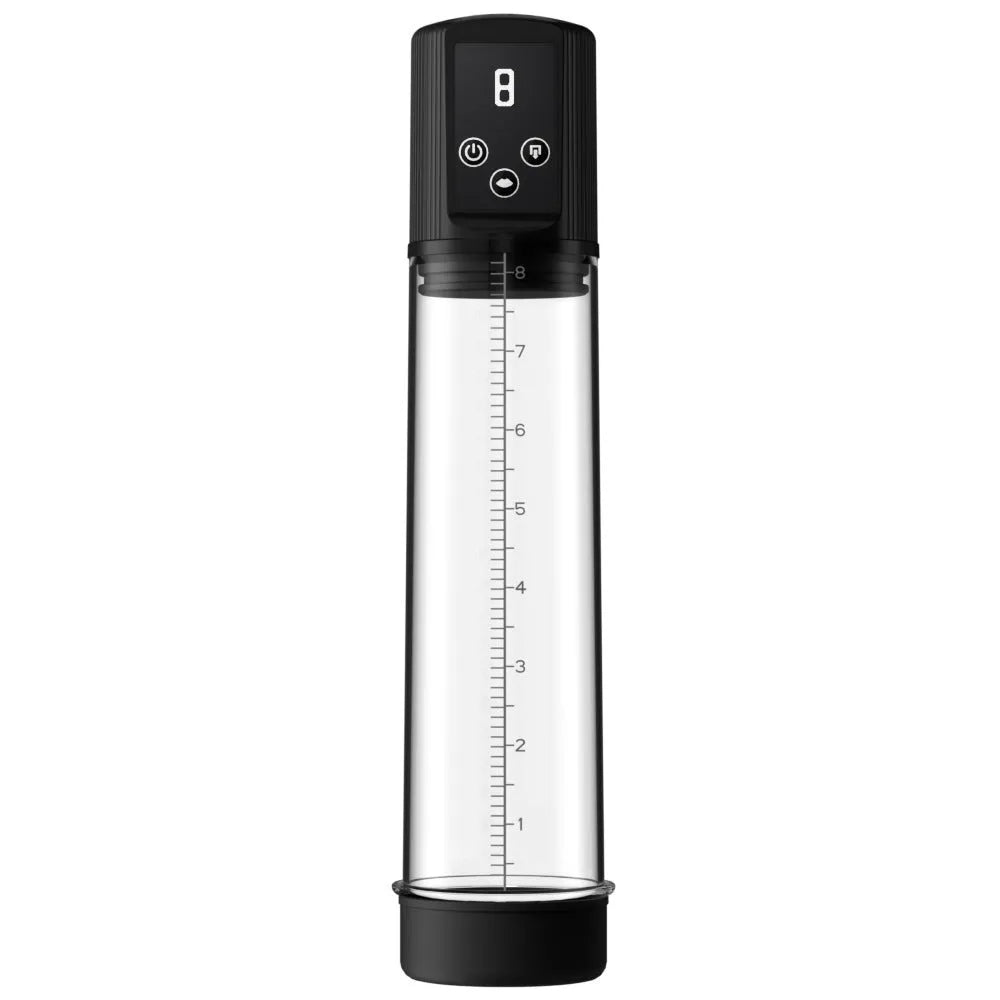 Electric penis pump vacuum trainer for men made from ABS and TPE materials.