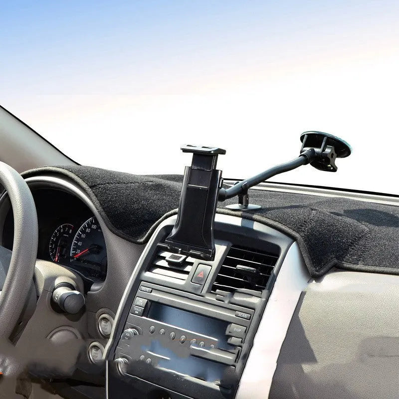 Black vehicle-mounted tablet holder with suction cup for 4-12 inch devices
