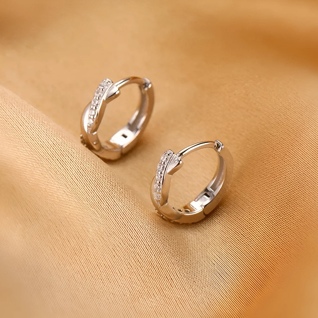 Women's geometric copper earrings with interwoven hemp rope design in gold colour option