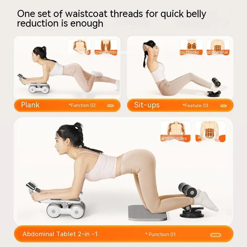 White belly rolling fitness equipment with LED timing counting screen