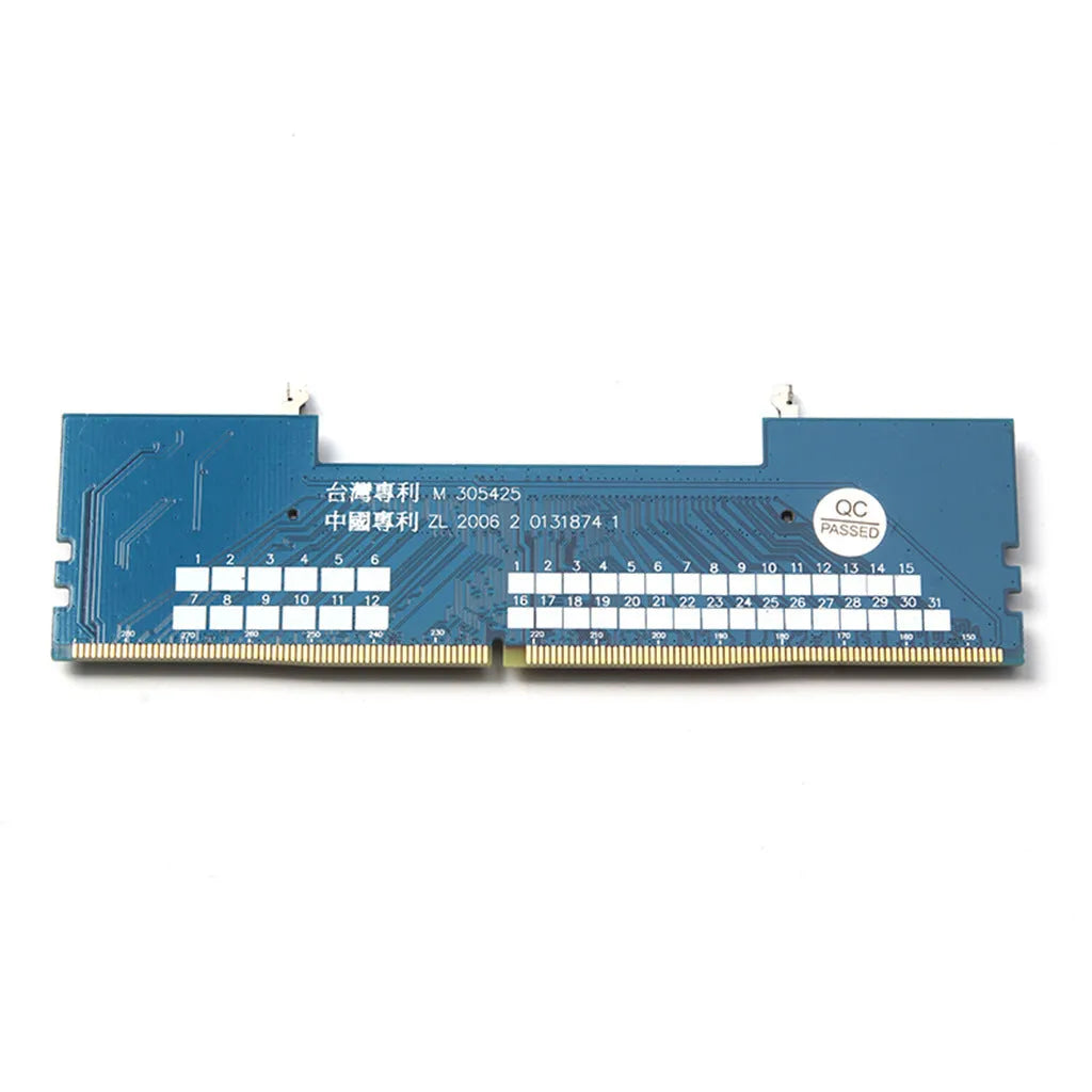DDR4 laptop to desktop memory adaptor card with gold contacts in electrostatic bag