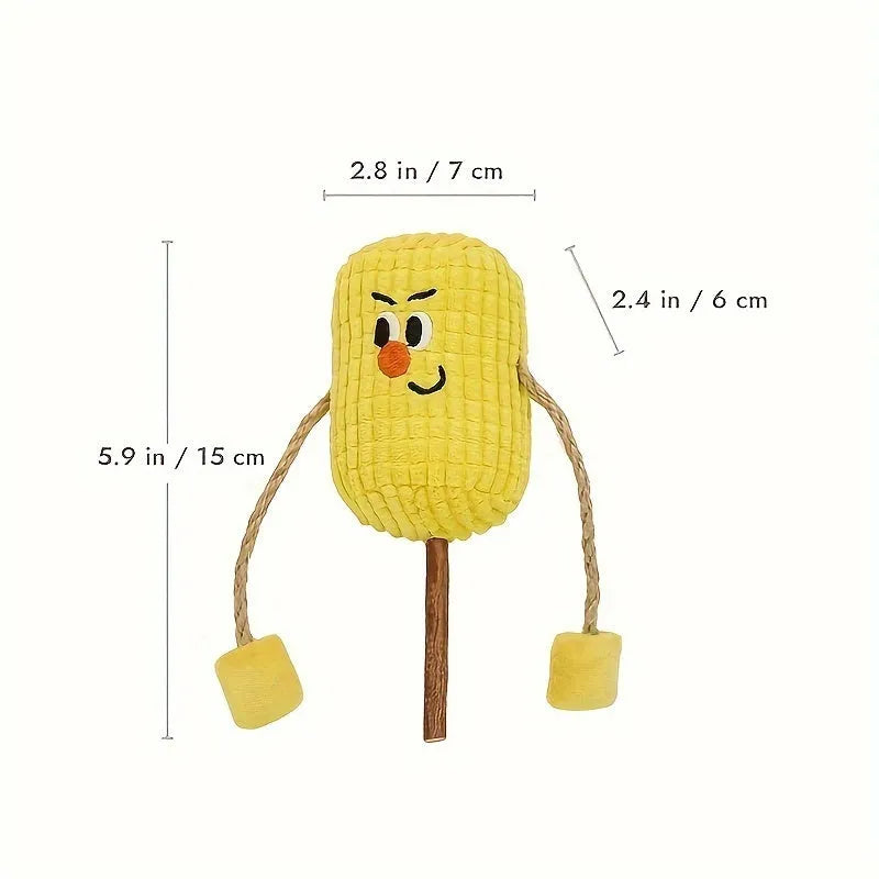 Corn cob shaped polio wood cat dental chew toy with catnip for tooth cleaning