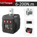 Digital torque meter display head with 1/2 inch drive and 200Nm capacity metal tool.