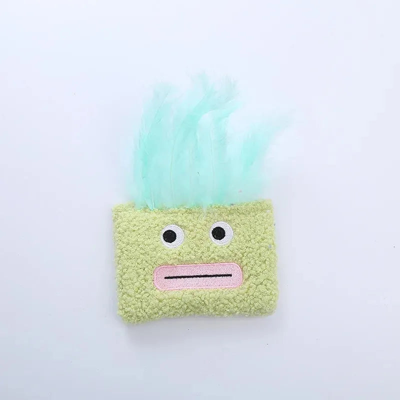 Big mouth explosion head shaped catnip plush toy in four colour options for cats