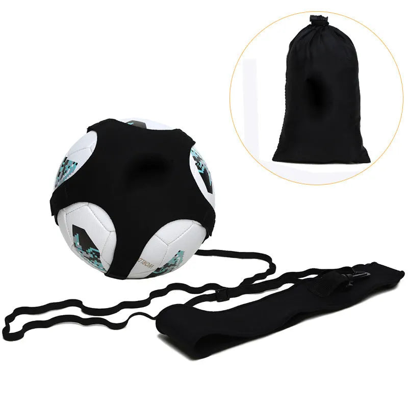Black football juggling belt made from diving suit fabric with 2 metre length for individual training