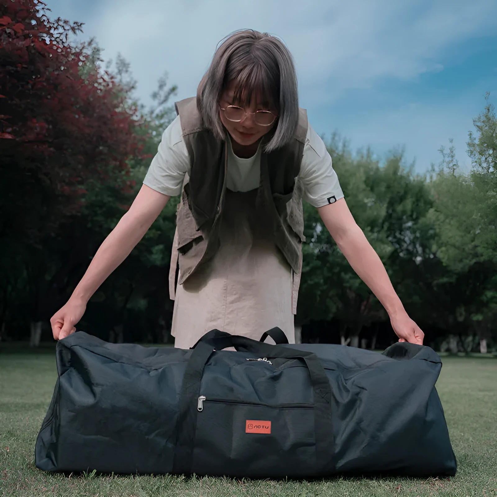 Waterproof outdoor storage bag for folding tables and chairs in 100L and 150L sizes
