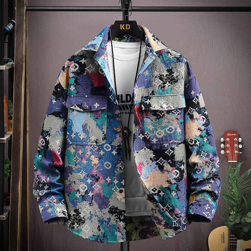 Casual lapel shirt coat in long sleeve design with straight hem, available in multiple colours