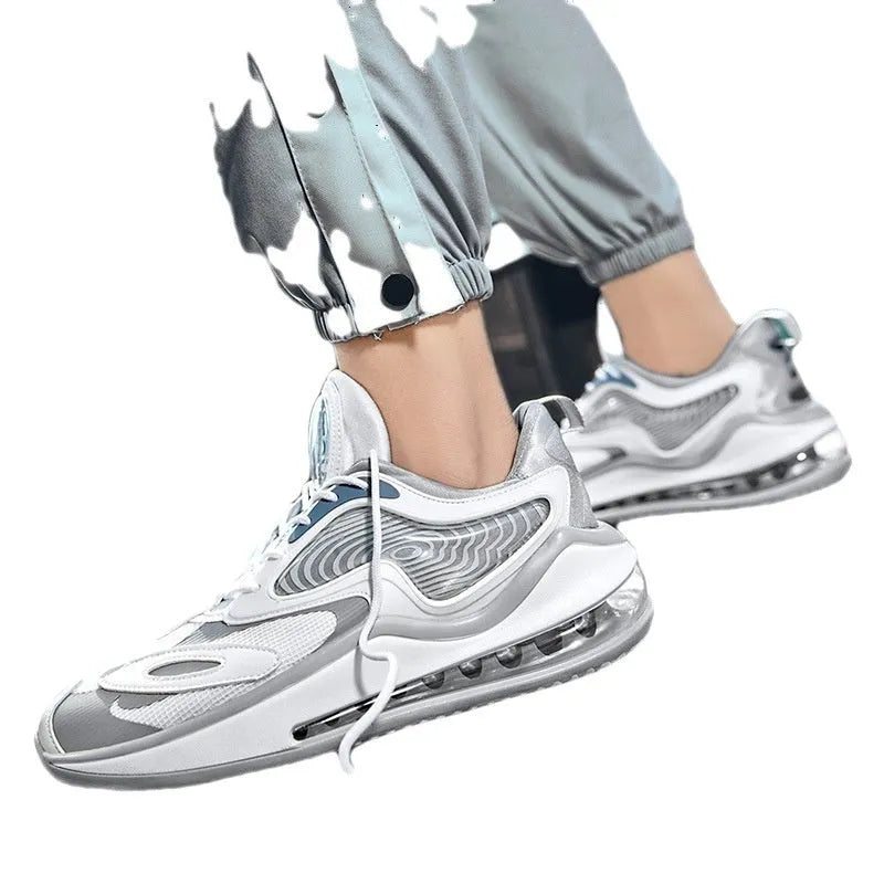Men's summer casual shoes with air cushion technology and height increasing feature