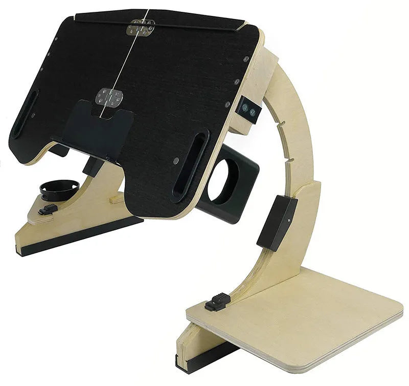 Wooden folding computer table with adjustable angle for bed use in white maple colour