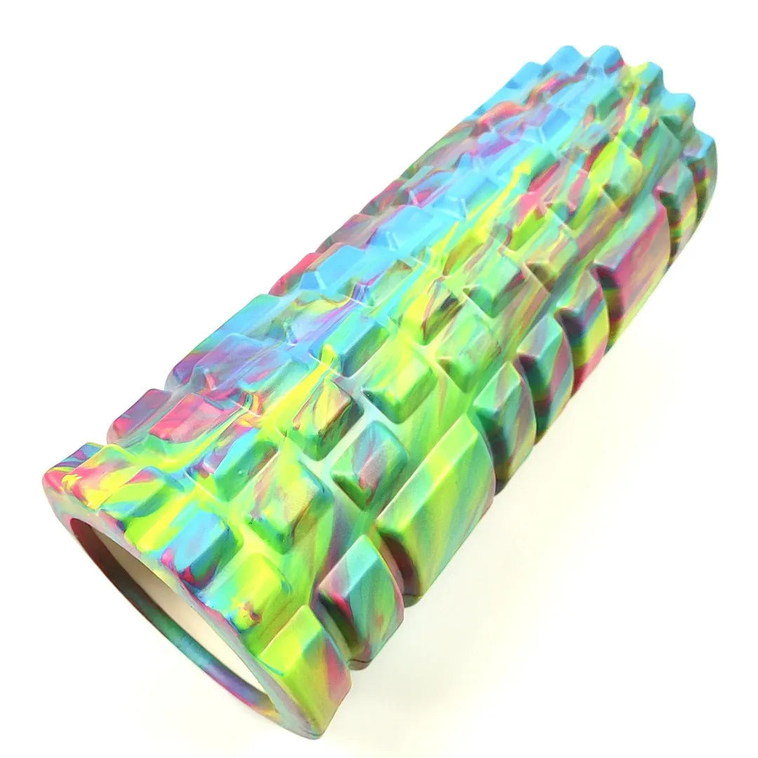 33cm camouflage pattern EVA foam roller in blue green yellow colour variant