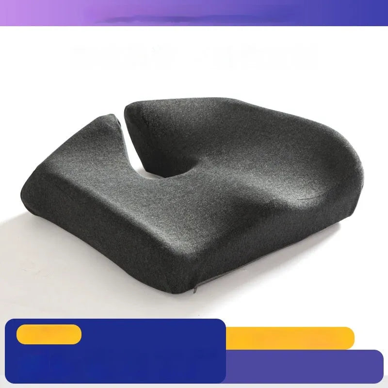 Memory foam office chair cushion shown in light grey colour with dimensions 36x40x11cm