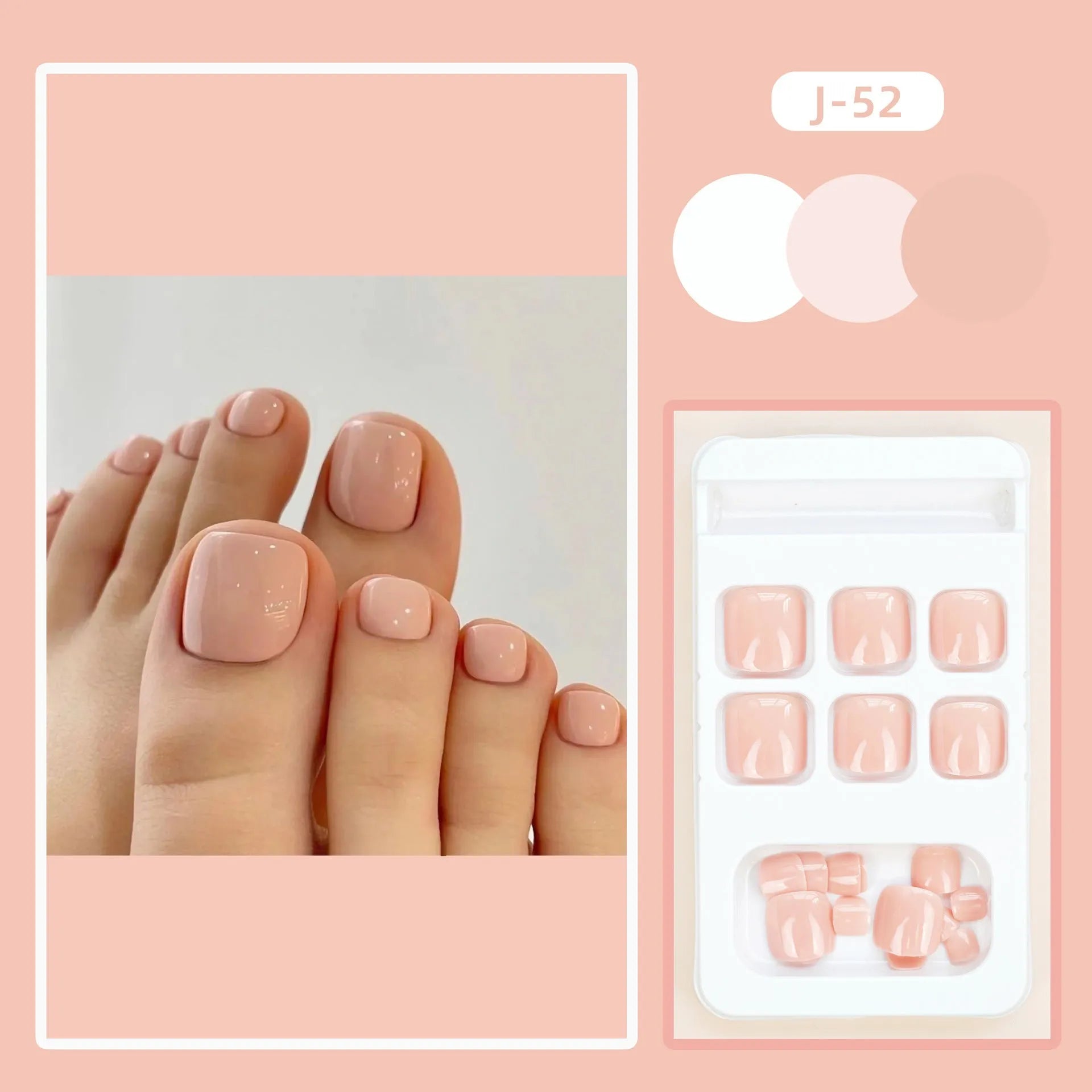 Fashion personality toe nail stickers with skin colour finish and glue application