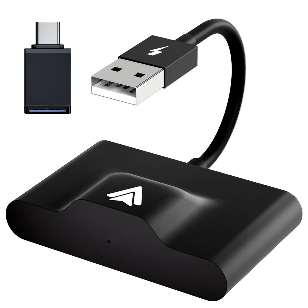 Original Car Wireless Android Auto Adaptor converting USB to wireless for Android phones in vehicles with CarPlay.