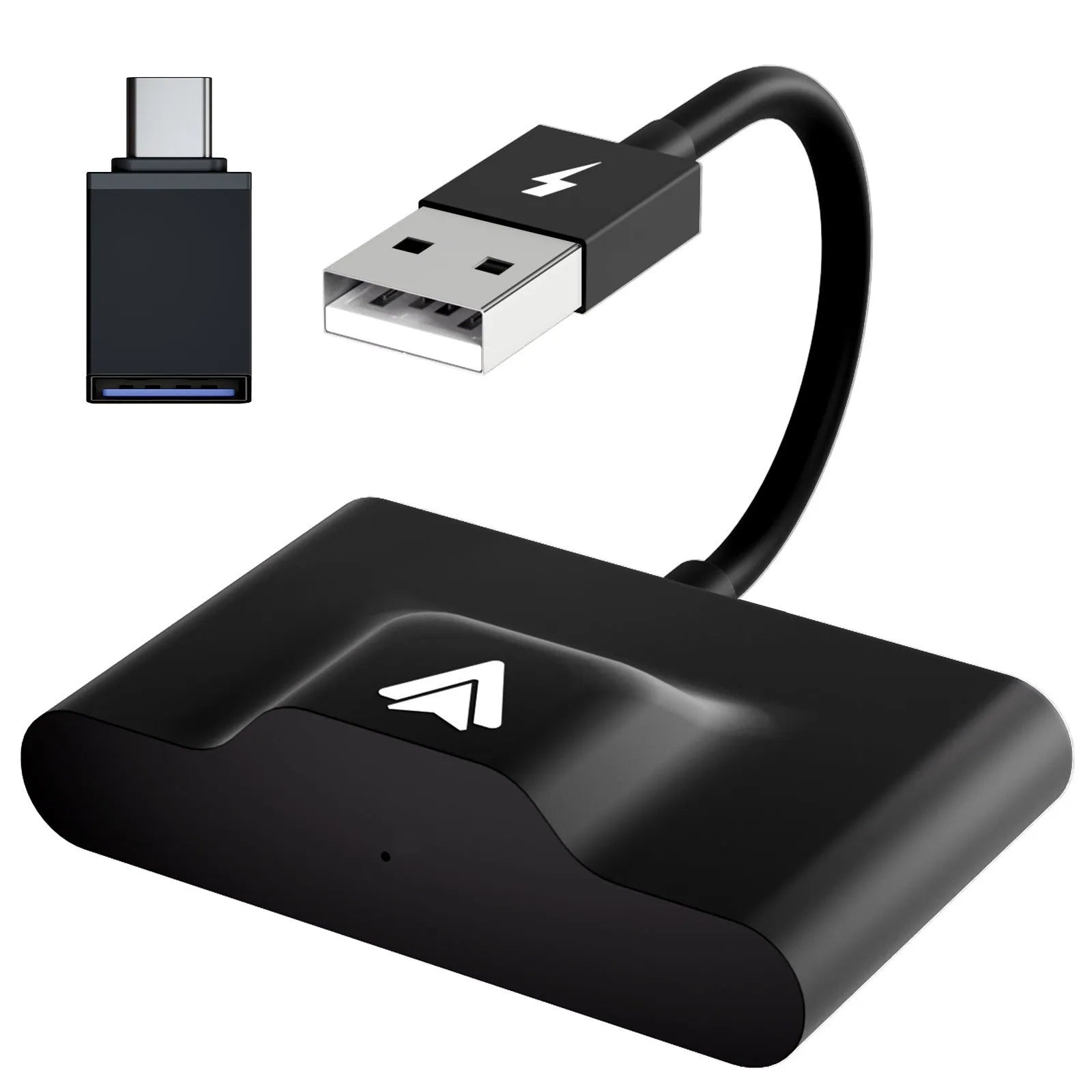 Original Car Wireless Android Auto Adaptor converting USB to wireless for Android phones in vehicles with CarPlay.